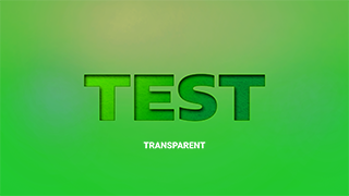 Test green and transparent